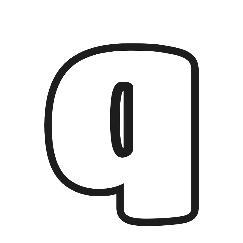 Lowercase bubble letter q – Bold style