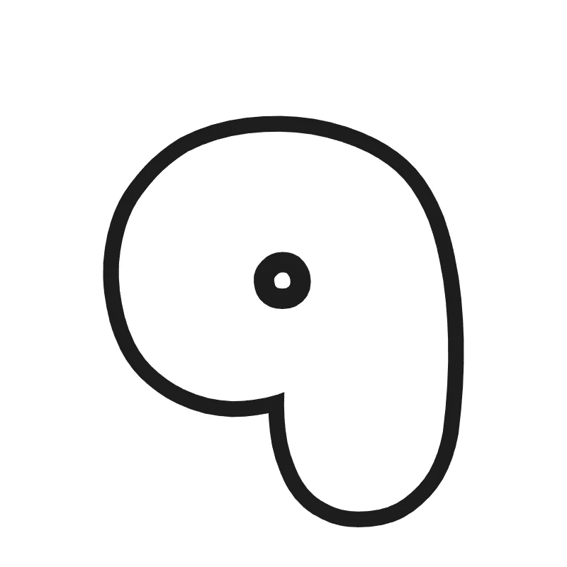 Lowercase bubble letter q – Cute style