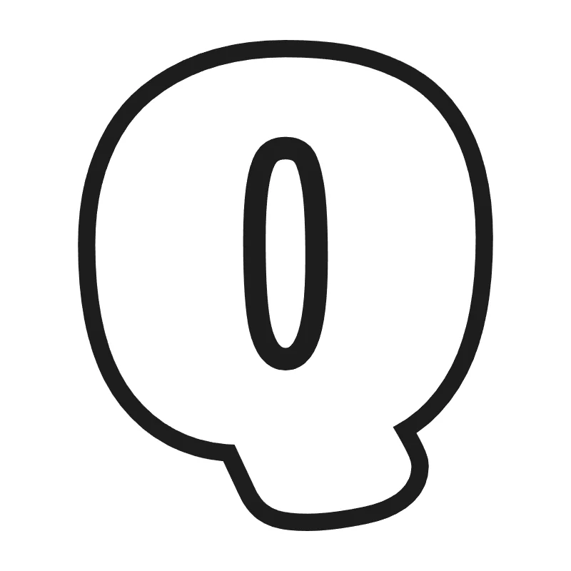 Bubble letter Q – Bold style