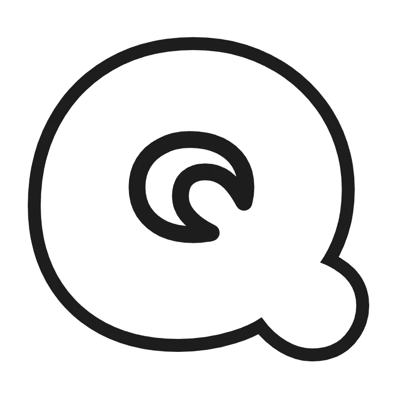 Bubble letter Q – Classic style