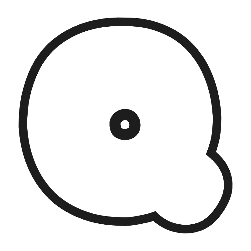 Bubble letter Q – Cute style