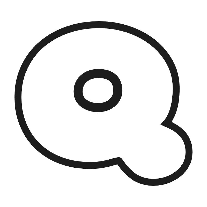 Bubble letter Q – Hand-drawn style