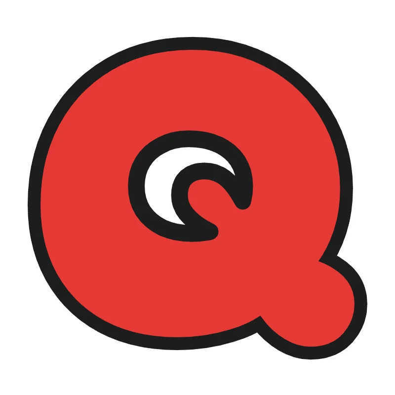 Bubble letter Q – Rainbow style