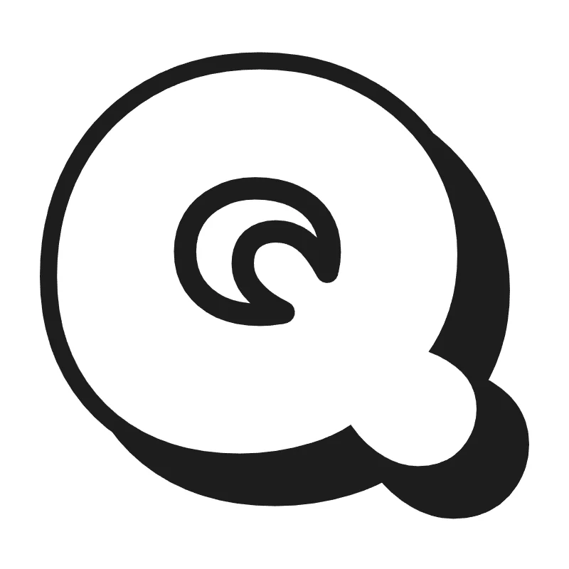 Bubble letter Q – Shadow style