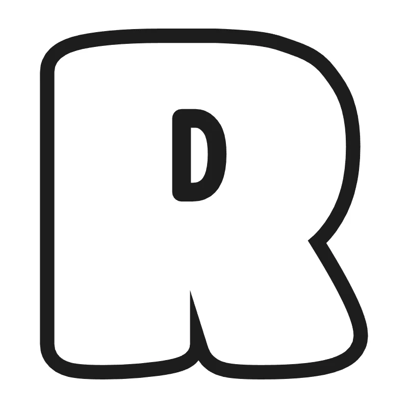 Bubble letter R – Bold style