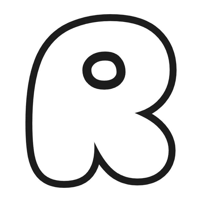 Bubble letter R – Classic style