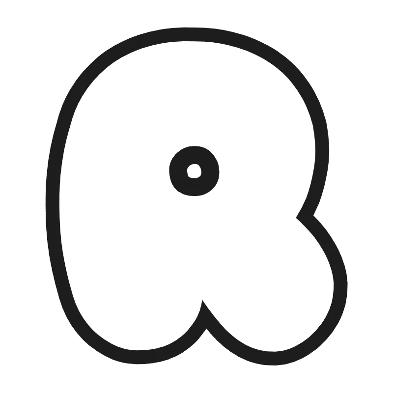 Bubble letter R – Cute style