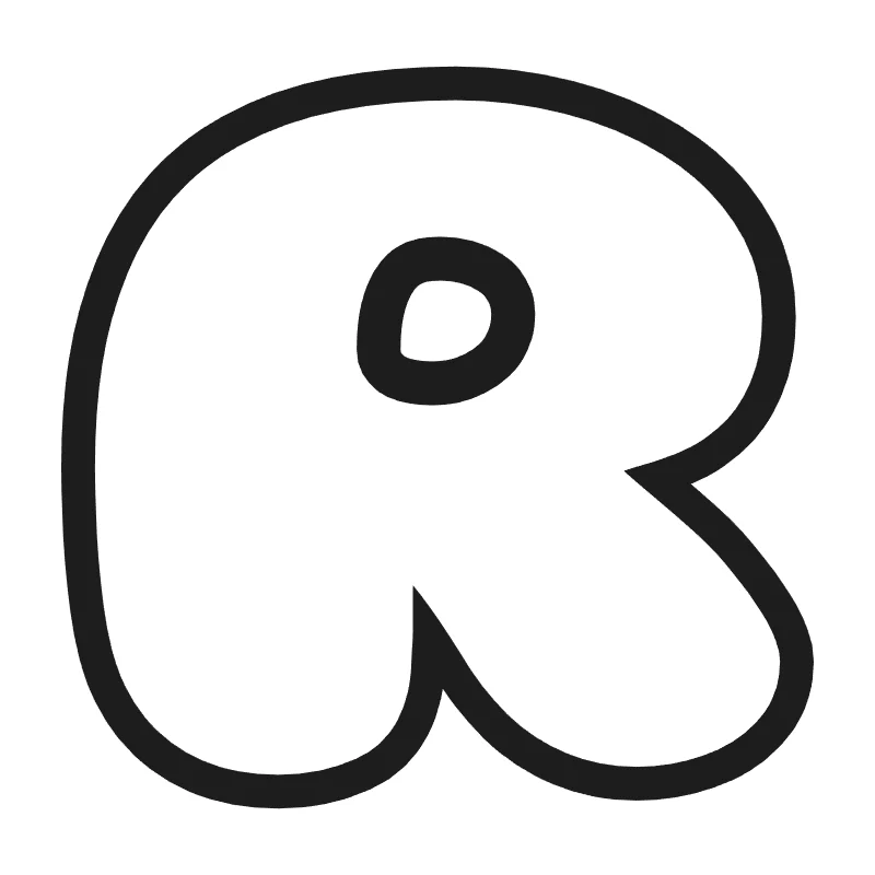 Bubble letter R – Hand-drawn style