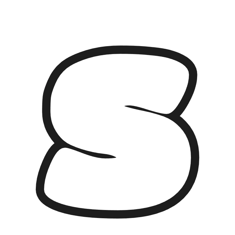 Lowercase bubble letter s – Bold style