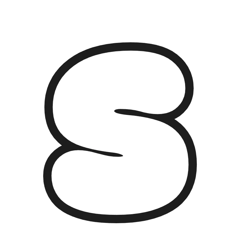 Lowercase bubble letter s – Classic style