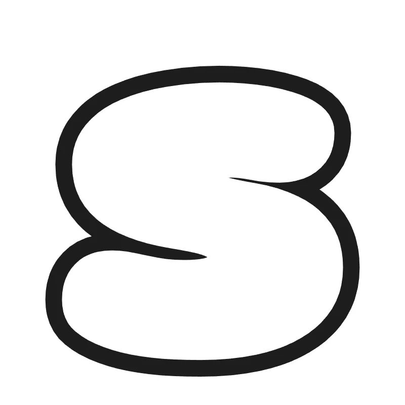 Lowercase bubble letter s – Hand-drawn style