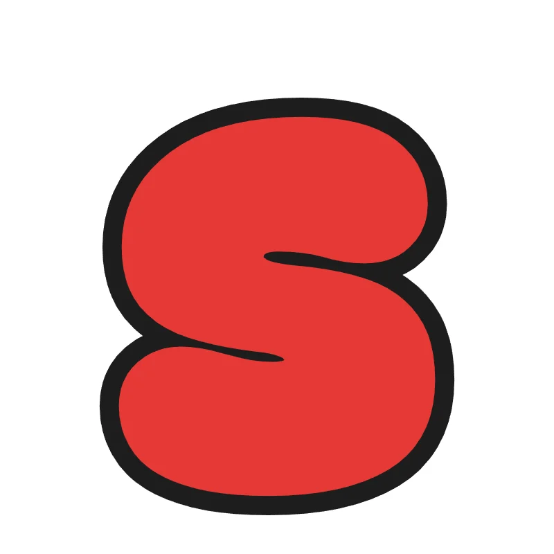 Lowercase bubble letter s – Rainbow style