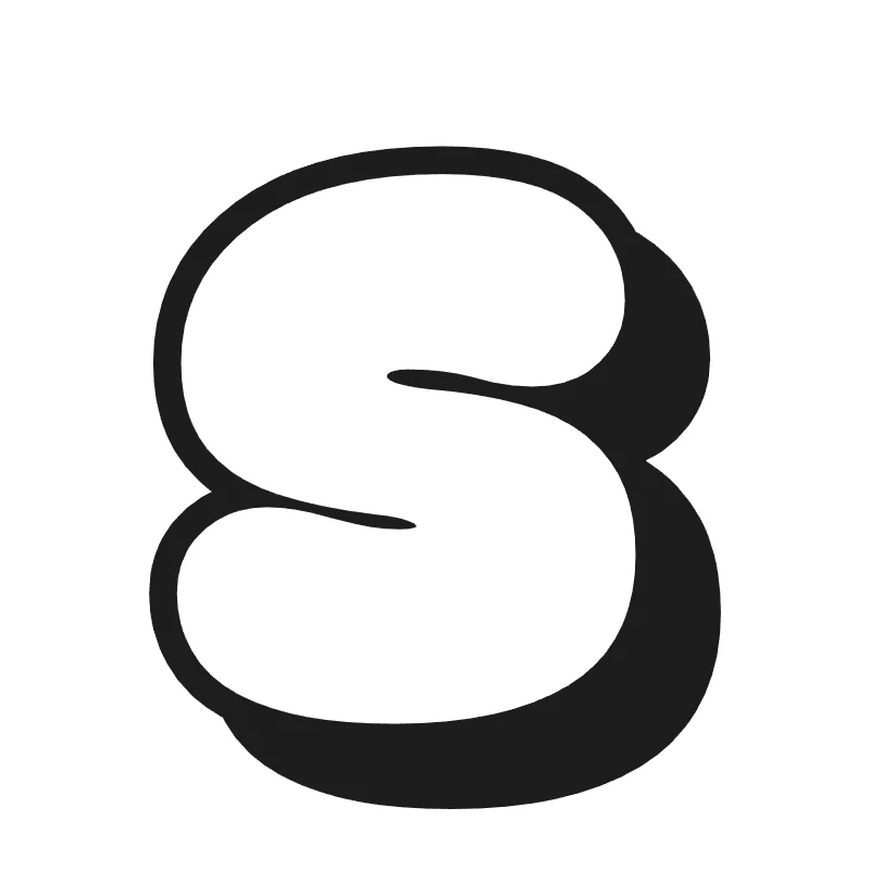 Lowercase bubble letter s – Shadow style