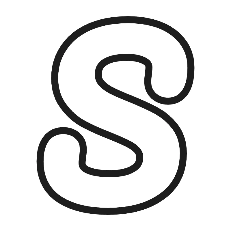 Bubble letter S – Cursive style