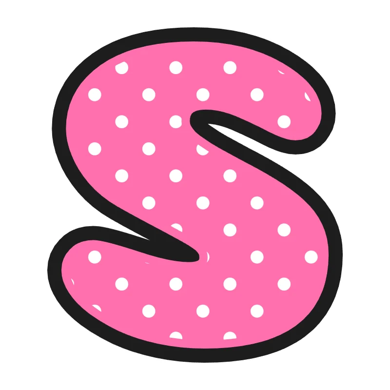 Bubble letter S – Polka dots style