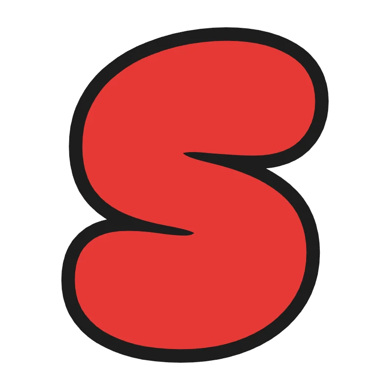 Bubble letter S – Rainbow style