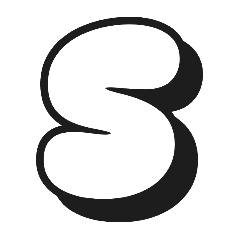 Bubble letter S – Shadow style