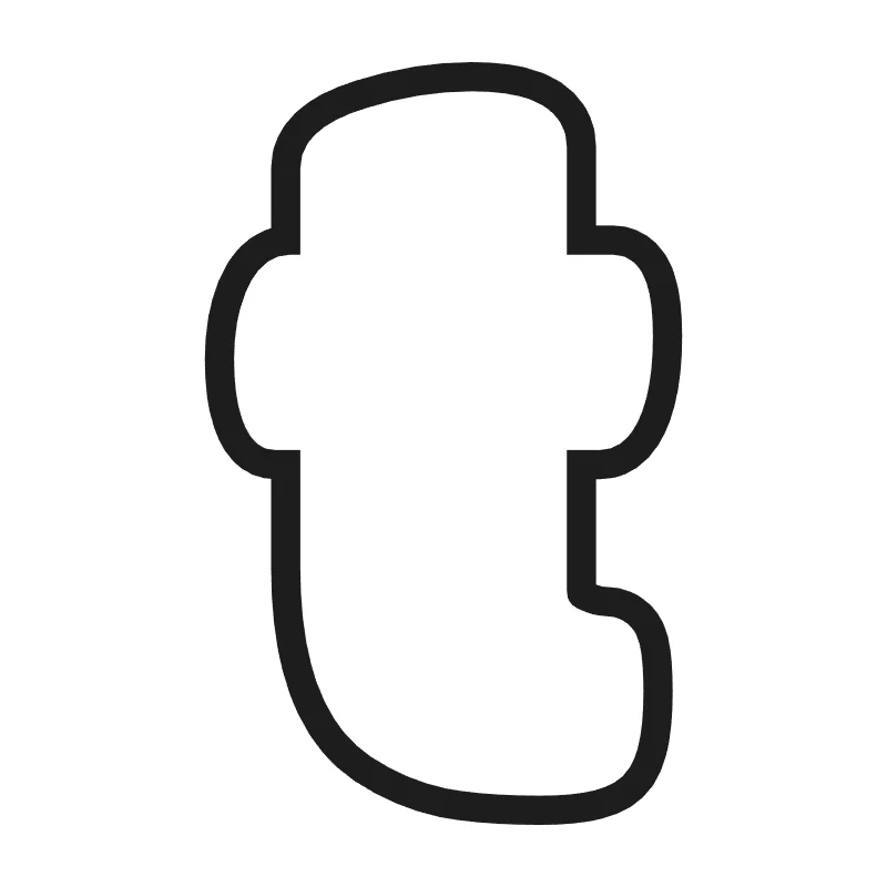 Lowercase bubble letter t – Bold style