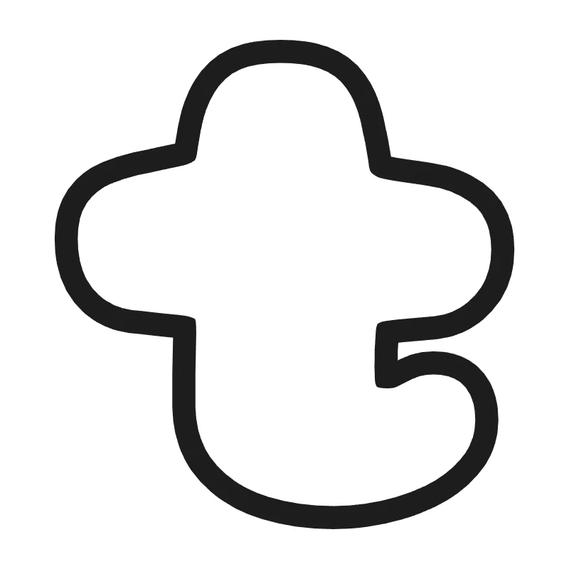 Lowercase bubble letter t – Hand-drawn style