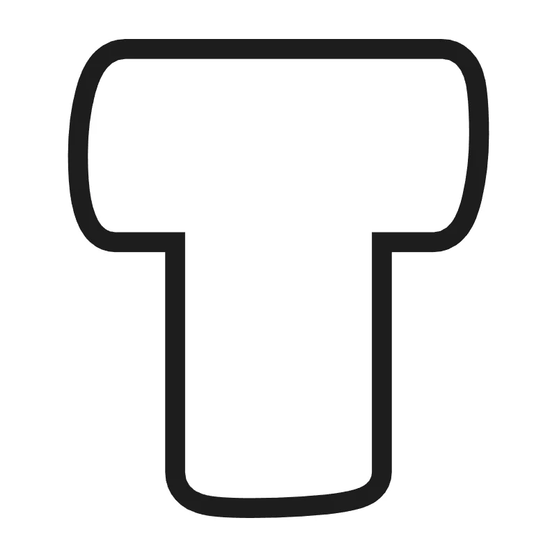 Bubble letter T – Bold style