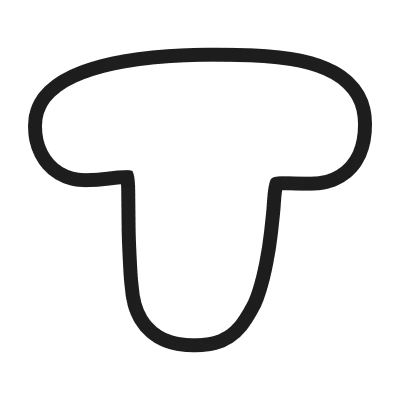 Bubble letter T – Hand-drawn style