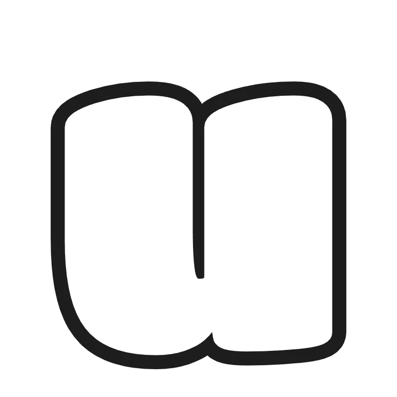 Lowercase bubble letter u – Bold style