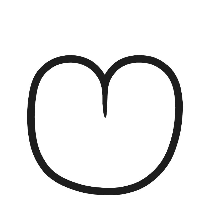 Lowercase bubble letter u – Cute style