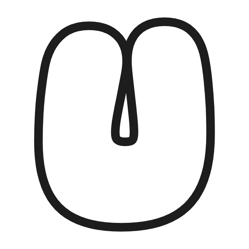 Bubble letter U – Classic style