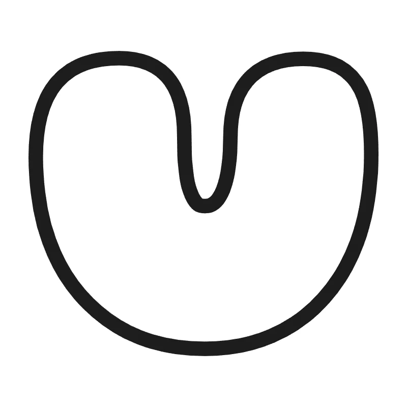 Bubble letter U – Hand-drawn style