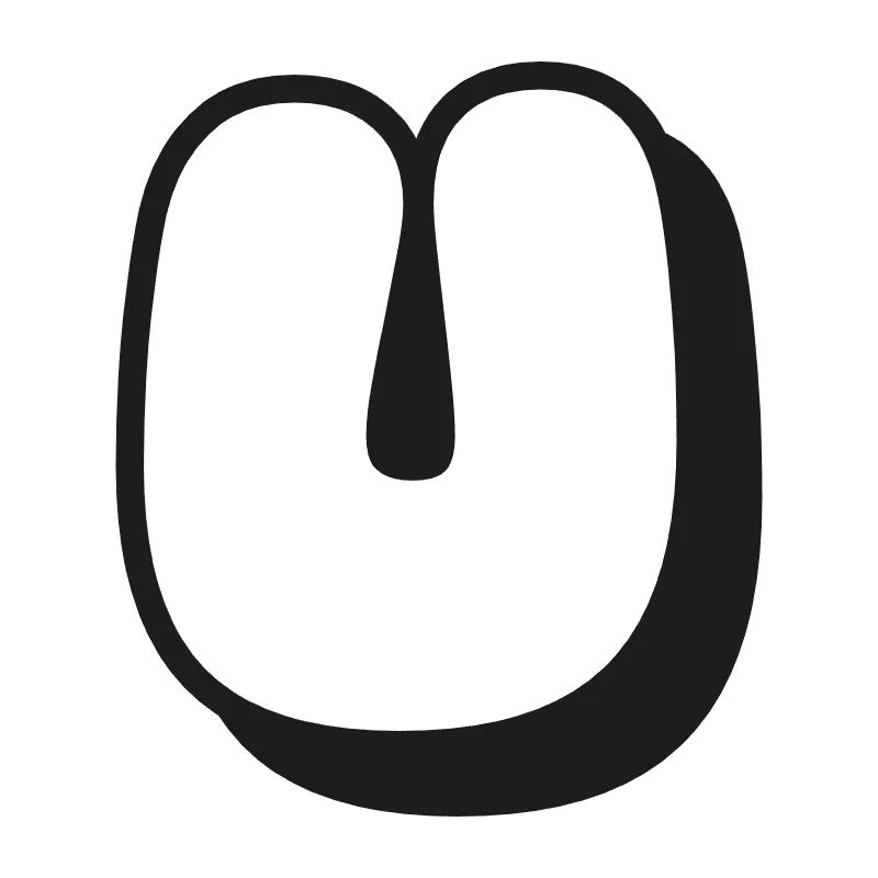 Bubble letter U – Shadow style