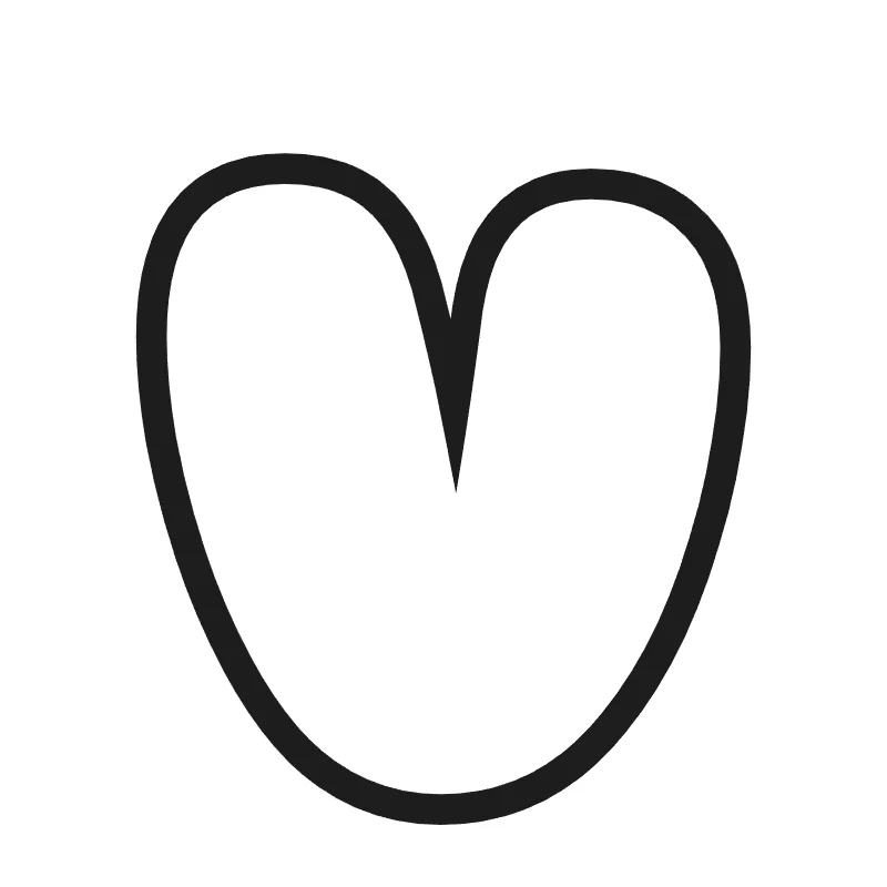 Lowercase bubble letter v – Classic style