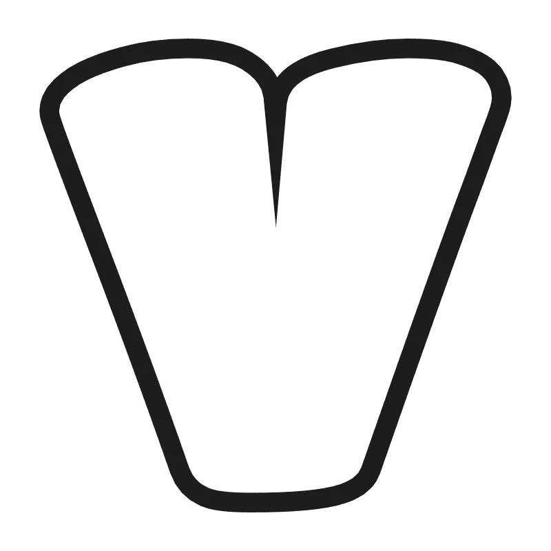 Bubble letter V – Bold style