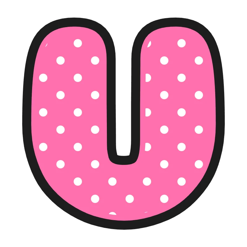 Bubble letter V – Polka dots style