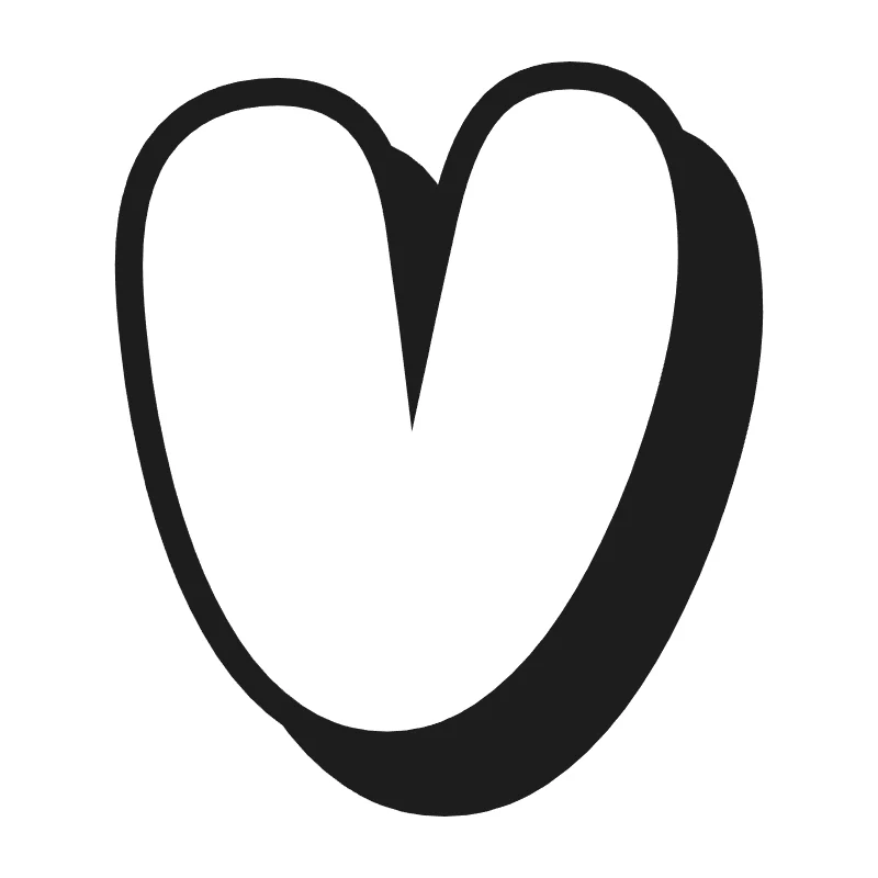 Bubble letter V – Shadow style