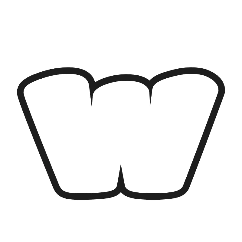 Lowercase bubble letter w – Bold style