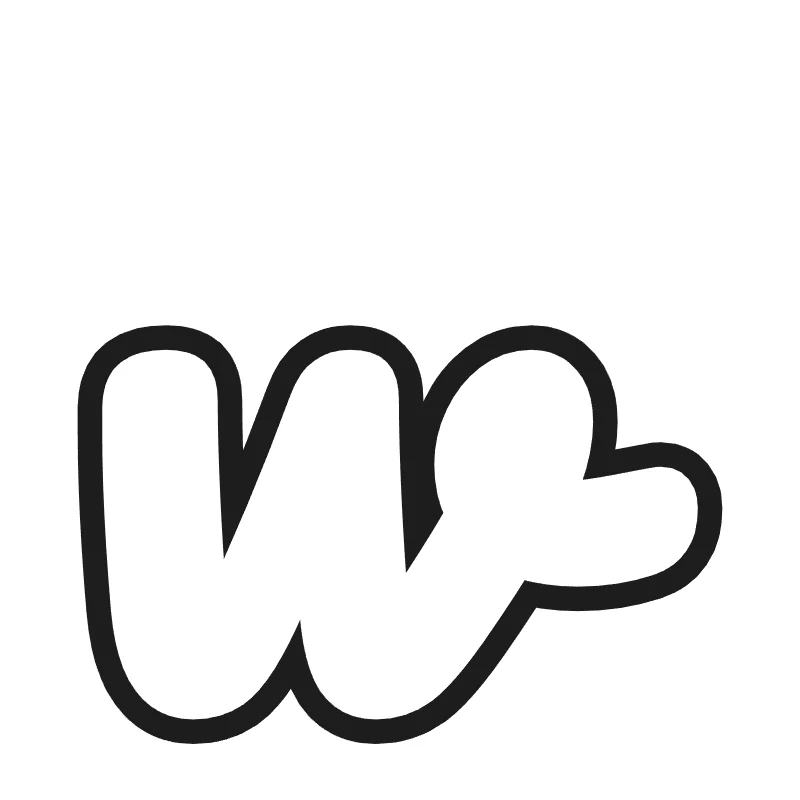 Lowercase bubble letter w – Cursive style