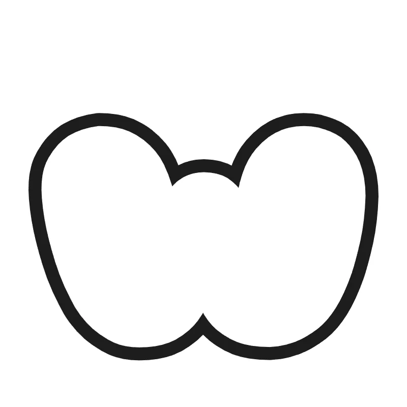 Lowercase bubble letter w – Cute style