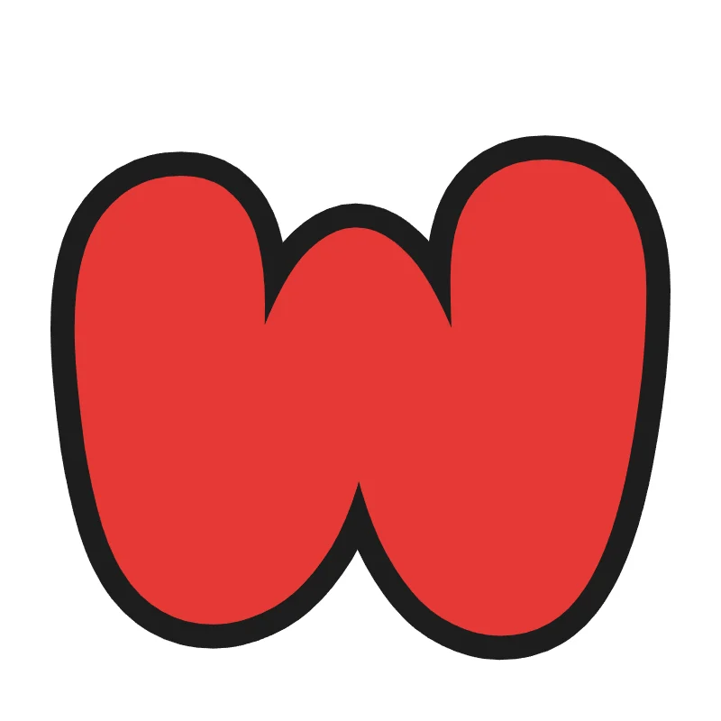 Lowercase bubble letter w – Rainbow style