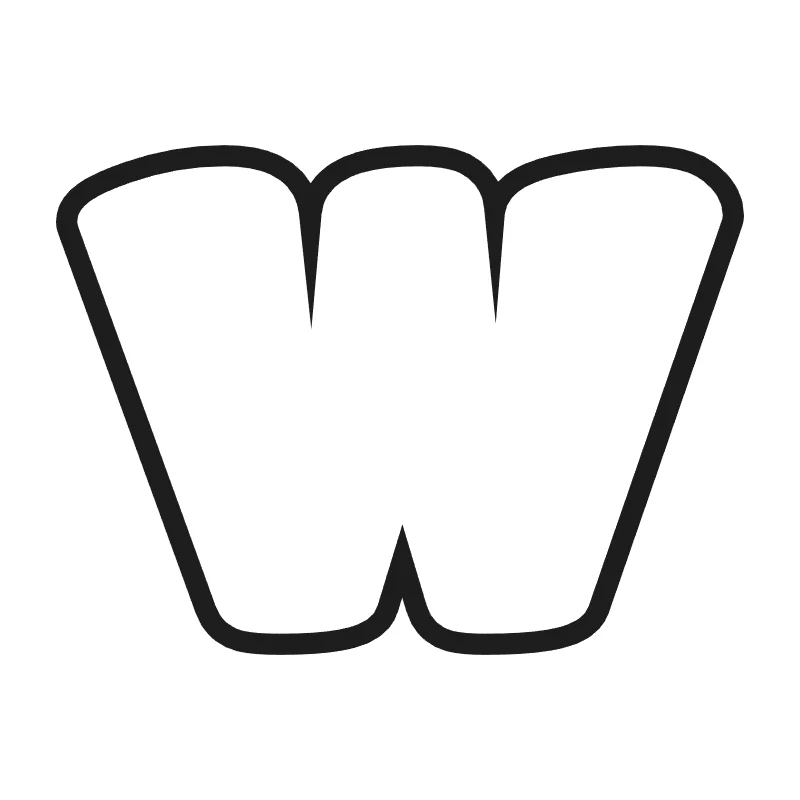 Bubble letter W – Bold style