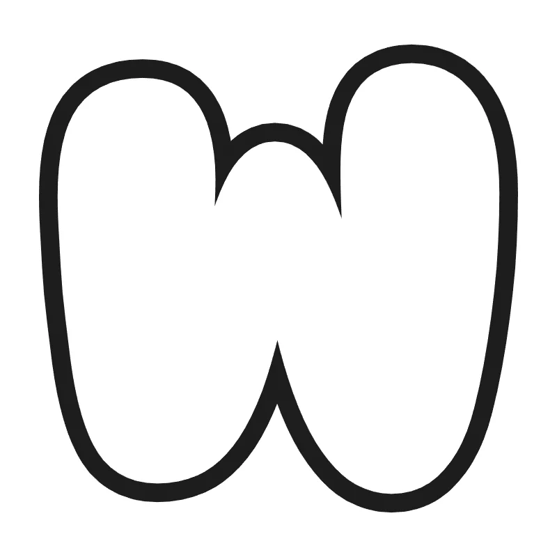 Bubble letter W – Classic style