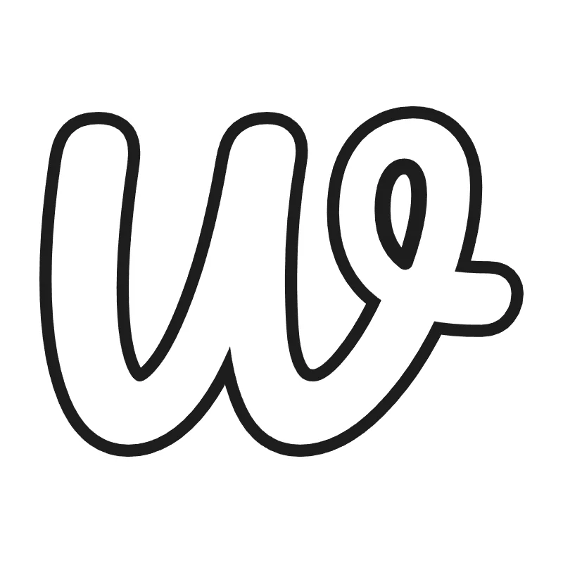 Bubble letter W – Cursive style