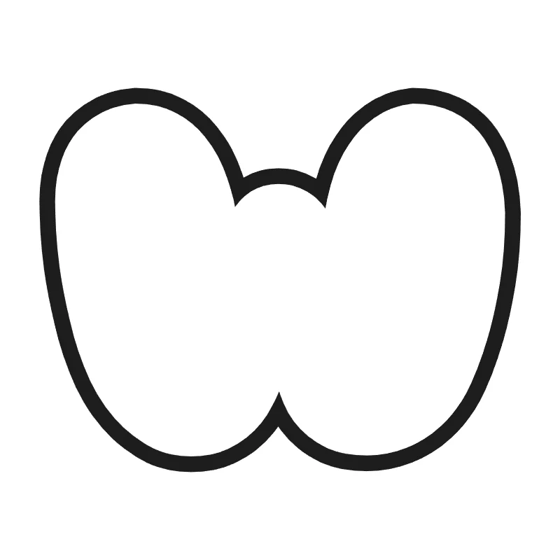 Bubble letter W – Cute style