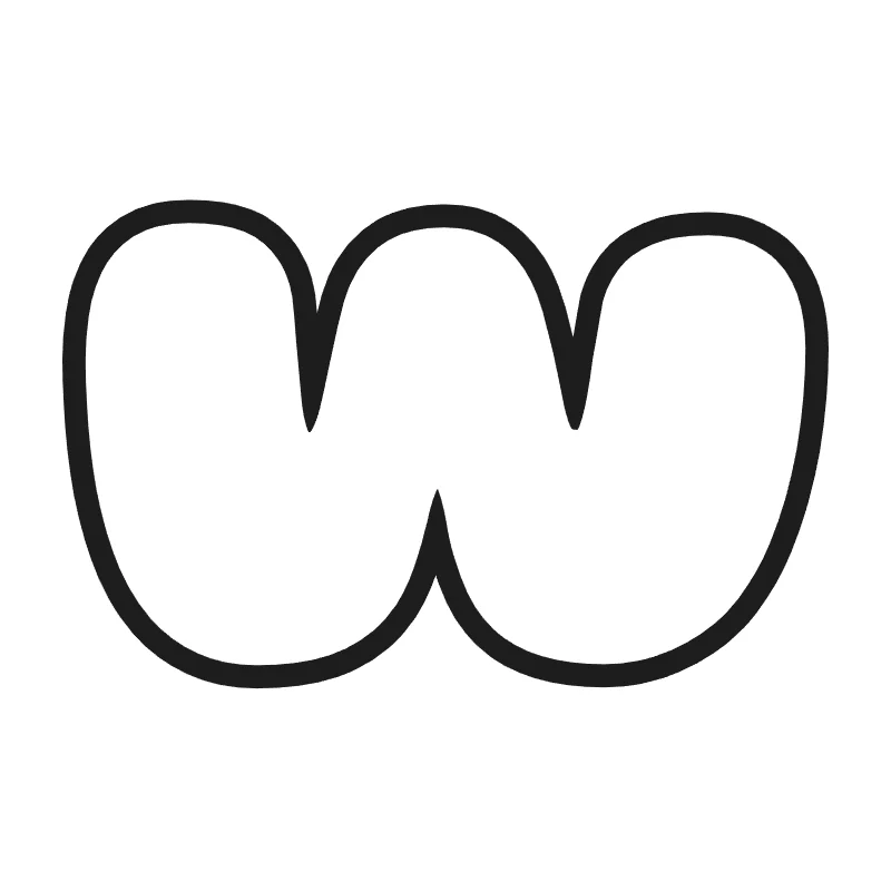 Bubble letter W – Hand-drawn style