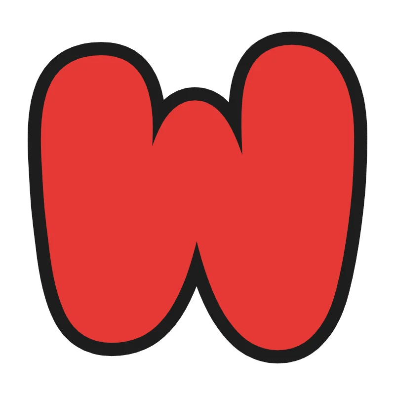 Bubble letter W – Rainbow style