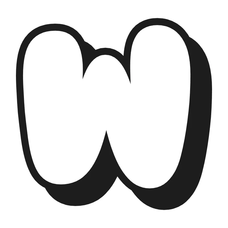 Bubble letter W – Shadow style
