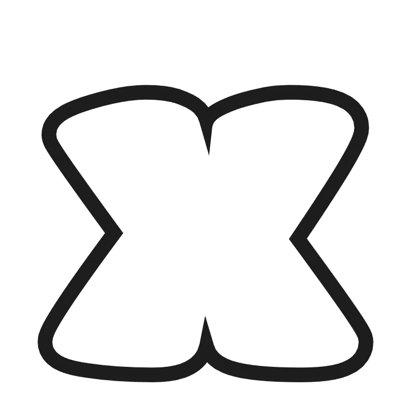 Lowercase bubble letter x – Bold style
