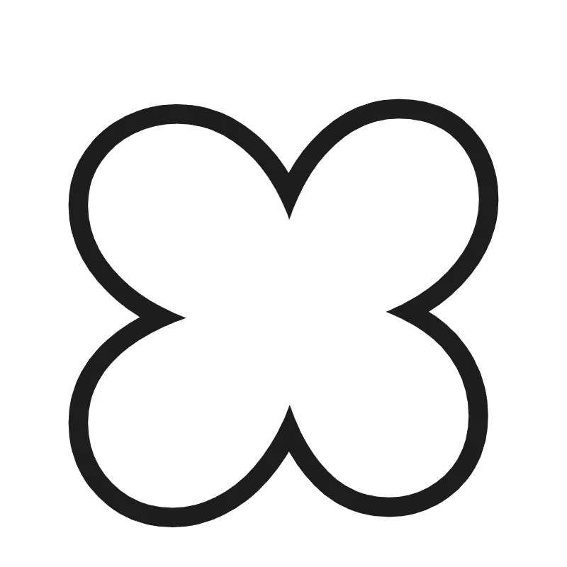 Lowercase bubble letter x – Classic style