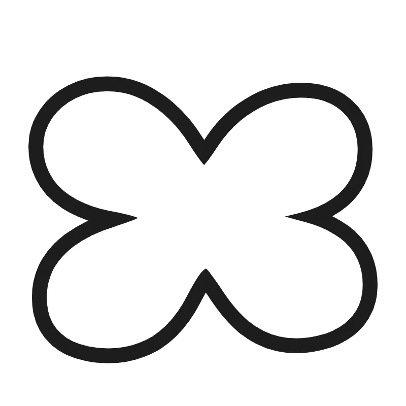 Lowercase bubble letter x – Hand-drawn style