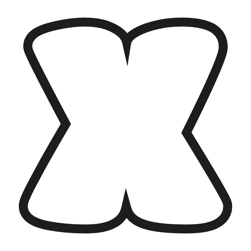 Bubble letter X – Bold style