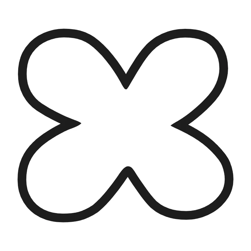 Bubble letter X – Hand-drawn style